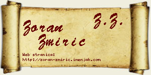 Zoran Žmirić vizit kartica